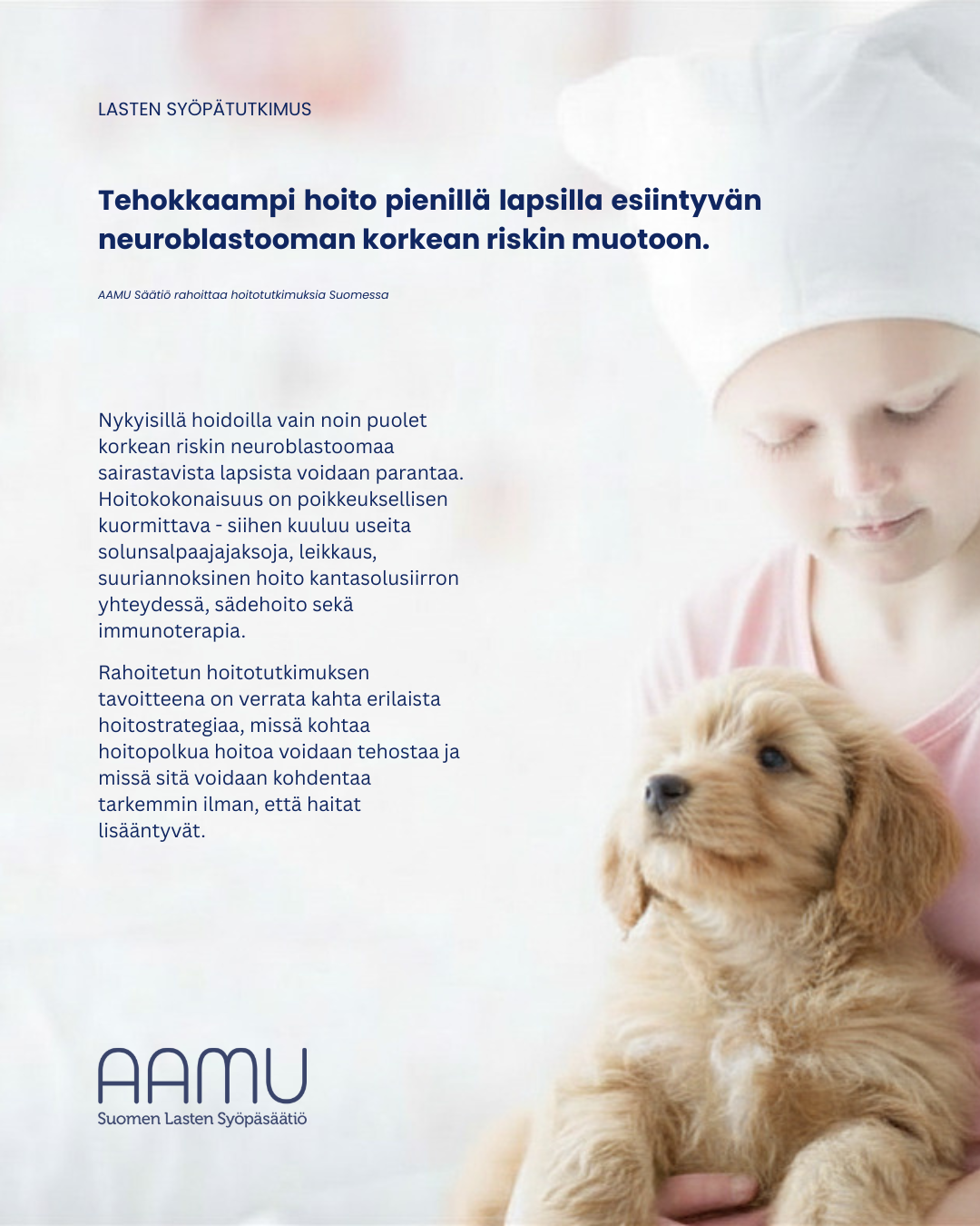 Korkean riskin neuroblastoomassa etsitään hoitotasapainoa tehon ja elinikäisten haittojen välillä